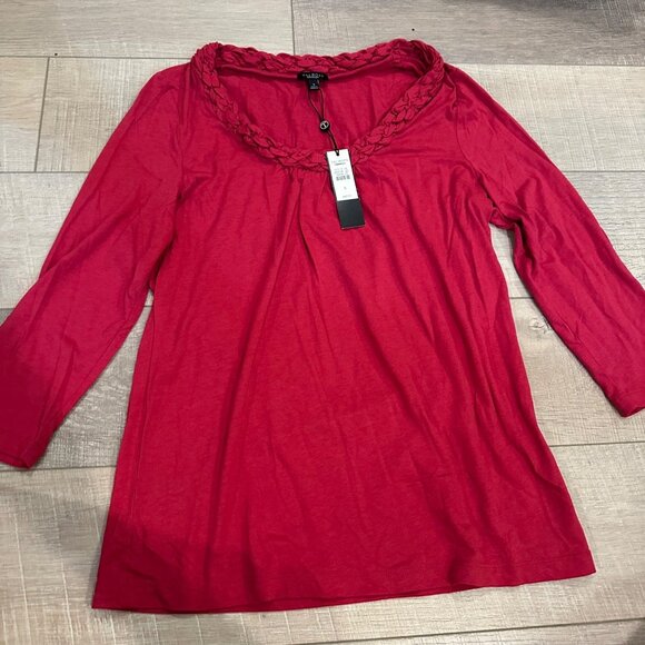 TALBOTS WOMENS SMALL 3/4 SLEEVE SHIRT NEW SIZE SMALL FUSHIA PINK - Picture 1 of 8